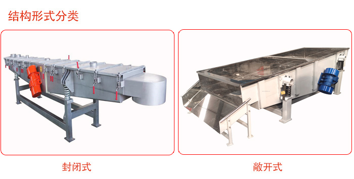 振動(dòng)輸送機(jī)分為封閉式與敞開式兩種。