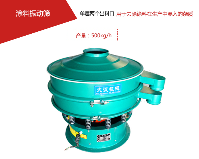涂料屬于普通不易發(fā)生反應的物料，所以涂料振動篩采用的是碳鋼材質。